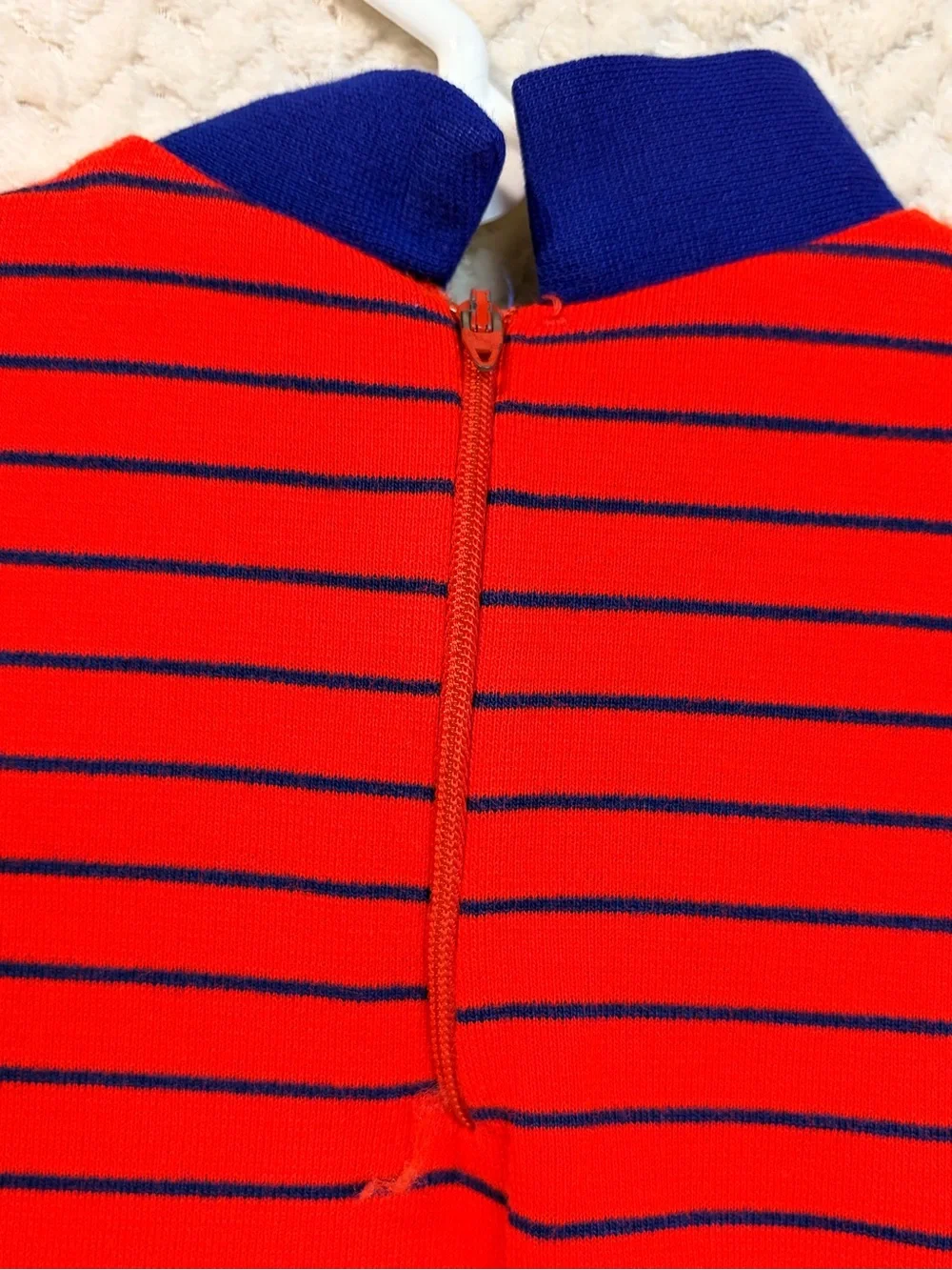 Vtg 70s Buster Brown Knit Dress Size 5 Kidcore Sailor Bib Red Blue Acrilan